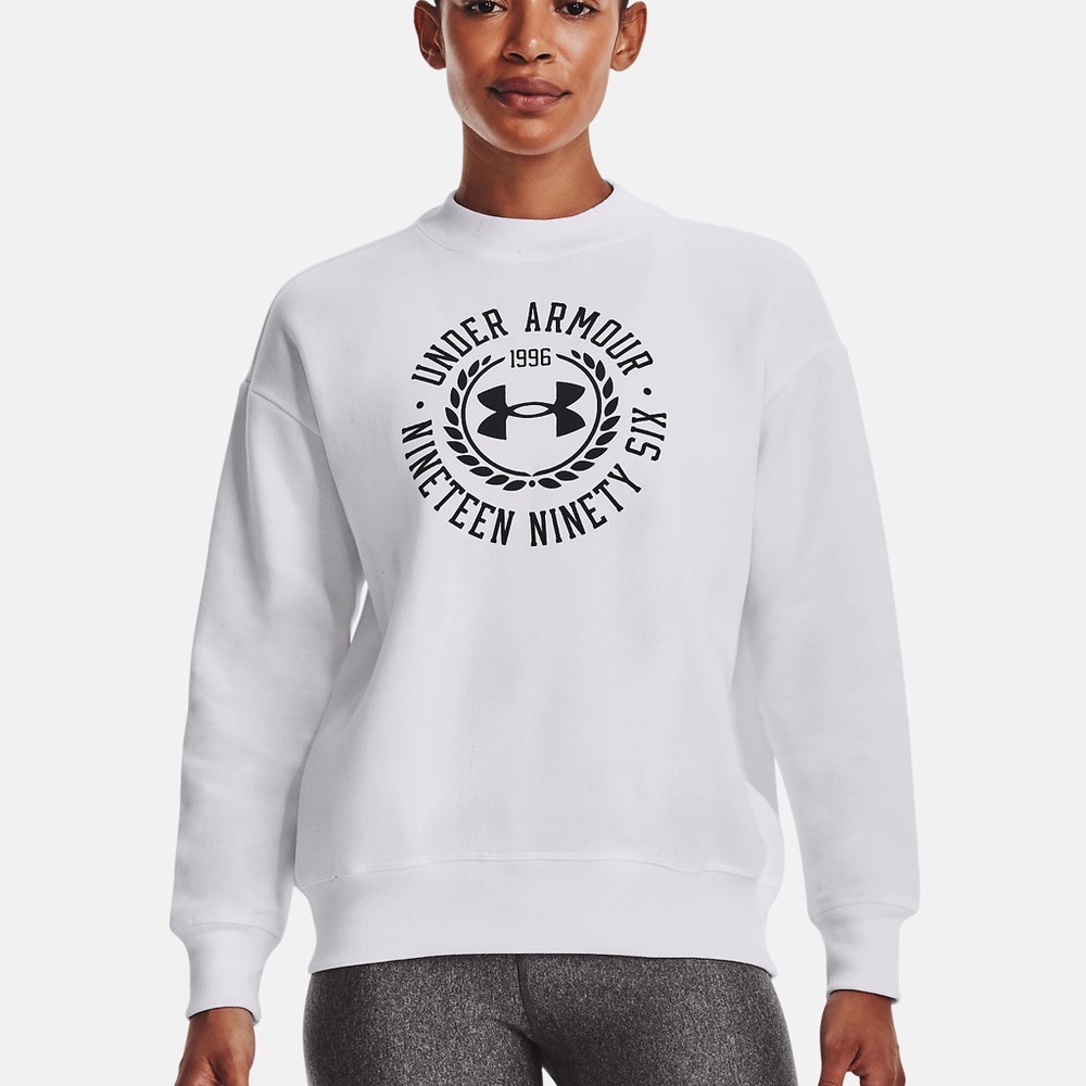New L Under Armour Rival Fleece Crest Grp Crew